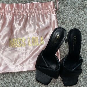 Miss Lola Black Heel, Size 8